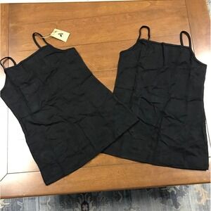 Amazon Essentials Womens Black Spaghetti‎ Strap Tank Tops 2 Pack Size Small